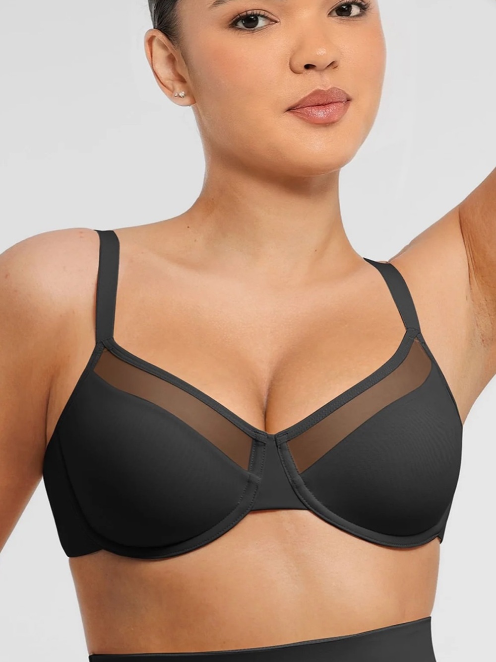 Feelingirl SHEER MESH FULL COVERAGE UNPADDED UNDERWIRE BRA NWOT